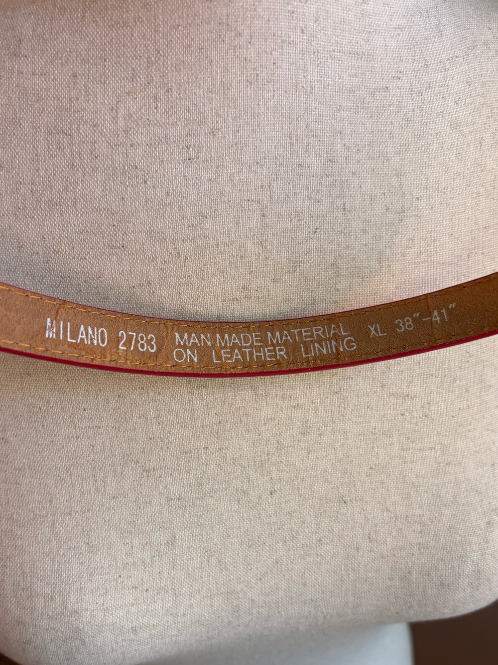 Milano Red Skinny Belt XL 38-41 Minimalist Silver Buckle - Picture 7 of 7